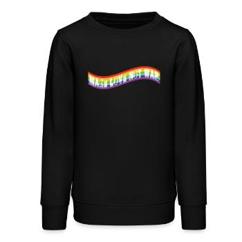 make love not war | Rainbow flag - Teenager Organic Sweatshirt Mini Changer von Stanley/Stella - Schwarz - Vorne - AI Model Teenager Male light (155cm)