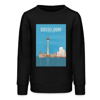 Düsseldorf - Teens Organic Sweatshirt by Stanley/Stella - black - Front - AI Model Teenager Male light (155cm)