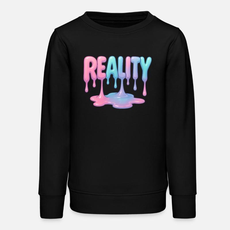 Reality - Dripping Pastel Font - Teens Organic Sweatshirt by Stanley/Stella - black