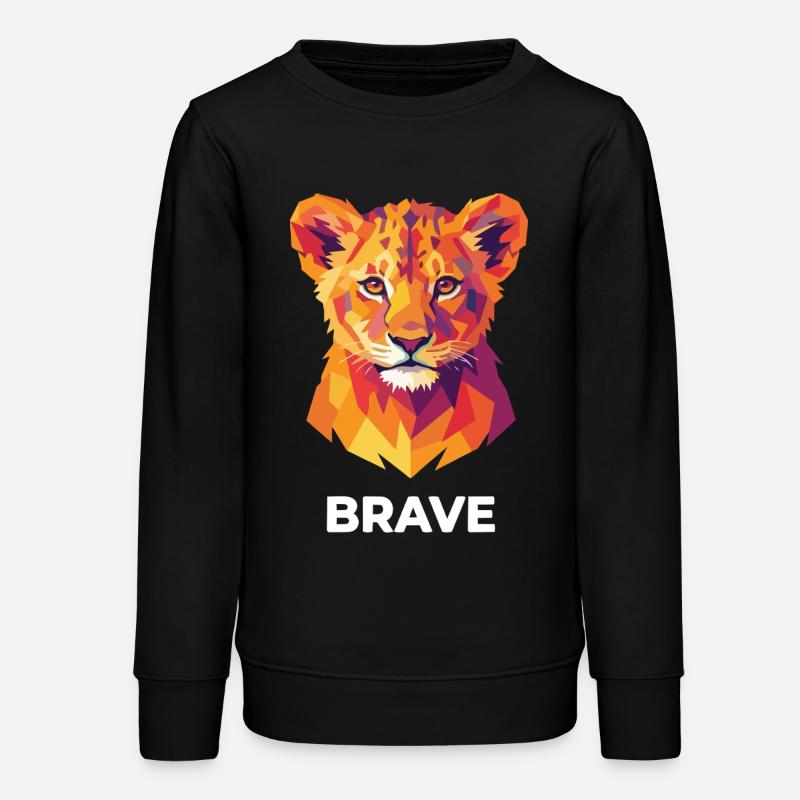 Art pop de lionceau géométrique courageux - Sweat ado bio Stanley/Stella - noir