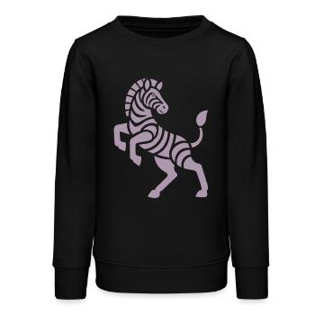 Zebra Silhouette Kunststück Minimal Design - Teenager Organic Sweatshirt Mini Changer von Stanley/Stella - Schwarz - Vorne - AI Model Teenager Male light (155cm)