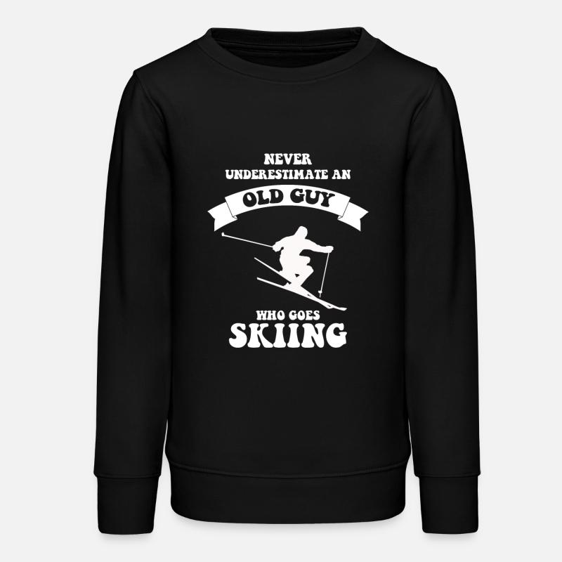 Never underestimate an old guy who loves skiing - Teens Organic Sweatshirt by Stanley/Stella - black