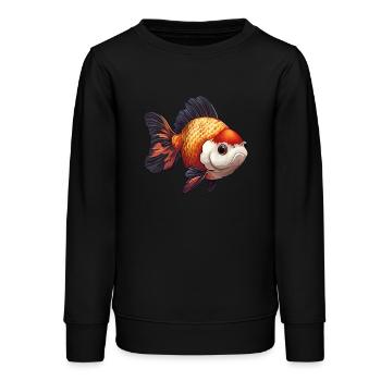 Fancy Calico Veiltail Poisson rouge - Sweat ado bio Stanley/Stella - noir - Devant - AI Model Teenager Male light (155cm)