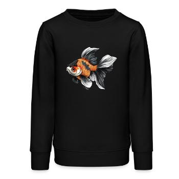 Fancy Calico Veiltail Poisson rouge - Sweat ado bio Stanley/Stella - noir - Devant - AI Model Teenager Male light (155cm)