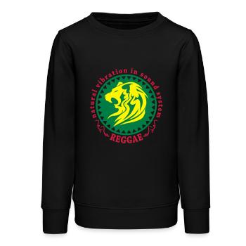natural vibration in sound system reggae - Sweat ado bio Stanley/Stella - noir - Devant - AI Model Teenager Male light (155cm)