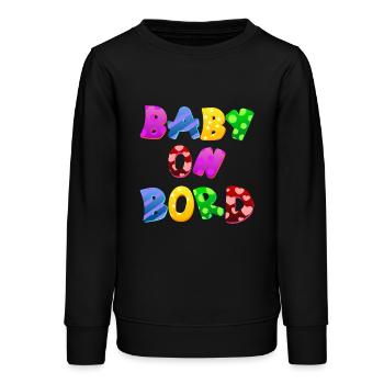 Bébé à bord Parent, Enfant, Cadeau - Sweat ado bio Stanley/Stella - noir - Devant - AI Model Teenager Male light (155cm)
