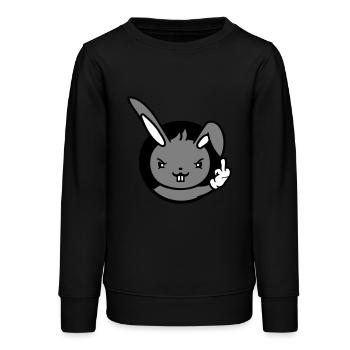 Lapin Majeur Montrer Méchant Coquin Insultant - Sweat ado bio Stanley/Stella - noir - Devant - AI Model Teenager Male light (155cm)