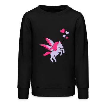 unicorn_love - Teenager Organic Sweatshirt Mini Changer von Stanley/Stella - Schwarz - Vorne - AI Model Teenager Male light (155cm)