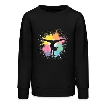 Gymnastik Herzschlag - Turnerin - Teenager Organic Sweatshirt Mini Changer von Stanley/Stella - Schwarz - Vorne - AI Model Teenager Male light (155cm)