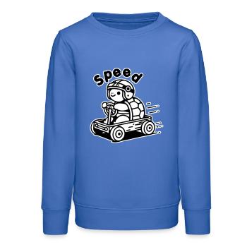Turtle Racing une caisse à savon - Design « Speed » - Sweat ado bio Stanley/Stella - carolina blue - Devant - AI Model Teenager Male dark (155cm)