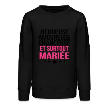 et surtout mariée - Sweat ado bio Stanley/Stella - noir - Devant - AI Model Teenager Male light (155cm)