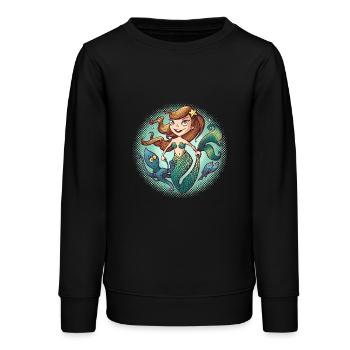 Sirène - Sweat ado bio Stanley/Stella - noir - Devant - AI Model Teenager Male light (155cm)