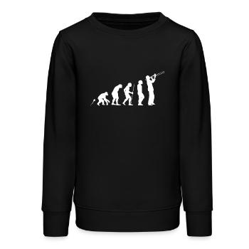 Posaune Evolution Fun Shirt - Teenager Organic Sweatshirt Mini Changer von Stanley/Stella - Schwarz - Vorne - AI Model Teenager Male light (155cm)