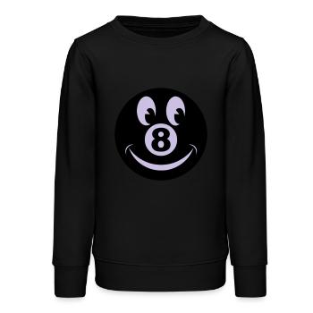 8 ball smiley vecto - Sweat ado bio Stanley/Stella - noir - Devant - AI Model Teenager Male light (155cm)