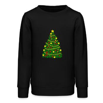 christmas_tree - Sweat ado bio Stanley/Stella - noir - Devant - AI Model Teenager Male light (155cm)