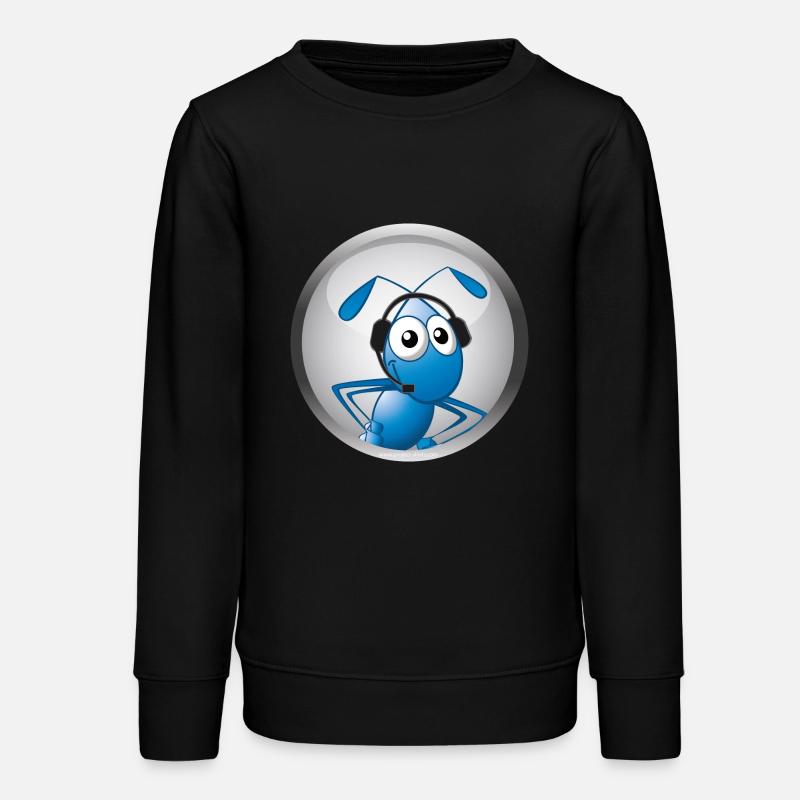 Ant with headset - Teens Organic Sweatshirt by Stanley/Stella - black