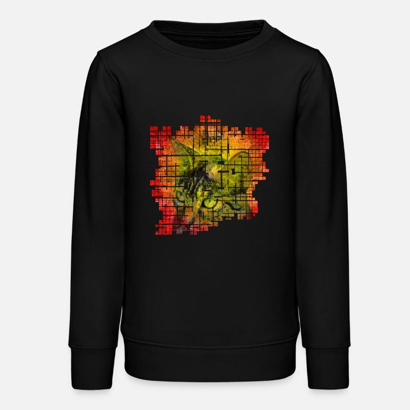 Cat colorful - Teens Organic Sweatshirt by Stanley/Stella - black