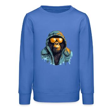 Streetstyle-Berggorilla | Gorilla-Liebhaber - Teenager Organic Sweatshirt Mini Changer von Stanley/Stella - carolina Blue - Vorne - AI Model Teenager Male dark (155cm)