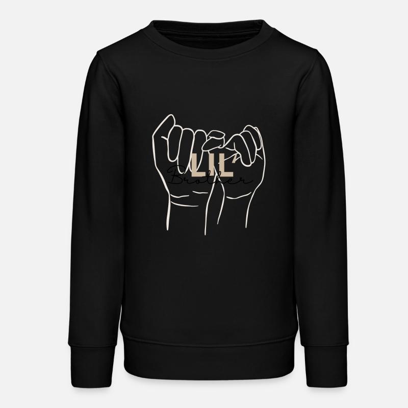 Petit Frère - Conception Sœur - Sweat ado bio Stanley/Stella - noir