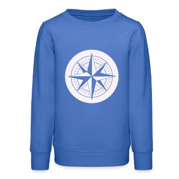 Kompass - Teenager Organic Sweatshirt Mini Changer von Stanley/Stella - carolina Blue - Vorne - AI Model Teenager Male dark (155cm)
