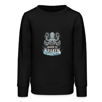 Kraken's Treasure - Teens Organic Sweatshirt by Stanley/Stella - black - Front - AI Model Teenager Male light (155cm)
