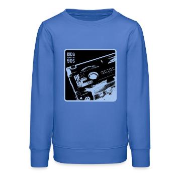 Kids from the 90s - black blue close-up - Teens Organic Sweatshirt by Stanley/Stella - carolina blue - Front - AI Model Teenager Male dark (155cm)