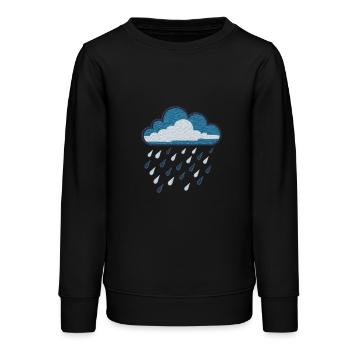 Gestickte Regenwolke - Teenager Organic Sweatshirt Mini Changer von Stanley/Stella - Schwarz - Vorne - AI Model Teenager Male light (155cm)