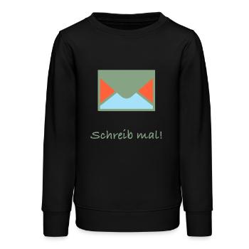 Enveloppe avec le lettrage écrivez ! - Sweat ado bio Stanley/Stella - noir - Devant - AI Model Teenager Male light (155cm)