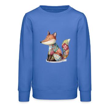 Bunter Patchwork Fuchs Aquarell Kunst - Teenager Organic Sweatshirt Mini Changer von Stanley/Stella - carolina Blue - Vorne - AI Model Teenager Male dark (155cm)