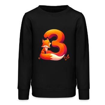 Children's design fox – Creative animal numbers - Teens Organic Sweatshirt by Stanley/Stella - black - Front - AI Model Teenager Male light (155cm)