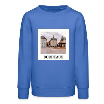 Bordeaux, France - Sweat ado bio Stanley/Stella - carolina blue - Devant - AI Model Teenager Male dark (155cm)