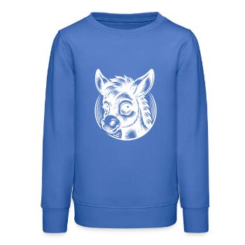 Kleiner niedlicher Comic Esel mit großen Augen - Teenager Organic Sweatshirt Mini Changer von Stanley/Stella - carolina Blue - Vorne - AI Model Teenager Male dark (155cm)