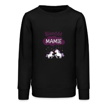 Soon to be granny unicorn announces pregnancy - Teens Organic Sweatshirt by Stanley/Stella - black - Front - AI Model Teenager Male light (155cm)