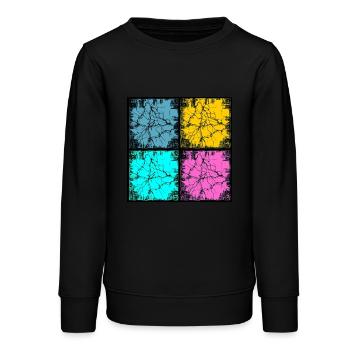 Popart urban style - Teens Organic Sweatshirt by Stanley/Stella - black - Front - AI Model Teenager Male light (155cm)