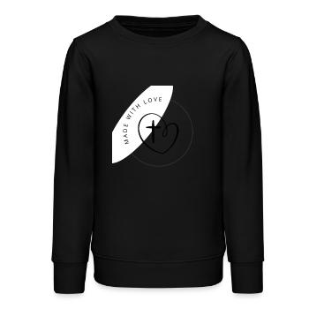 bien-aimé - Sweat ado bio Stanley/Stella - noir - Devant - AI Model Teenager Male light (155cm)