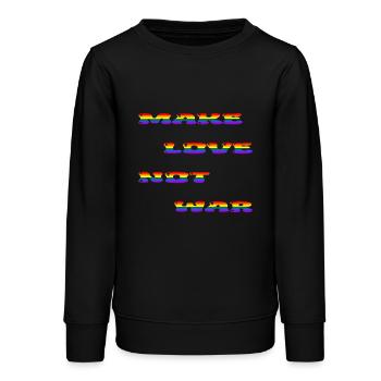 Make Love Not War – LGBTQ+ Pride Edition🌈 - Teenager Organic Sweatshirt Mini Changer von Stanley/Stella - Schwarz - Vorne - AI Model Teenager Male light (155cm)