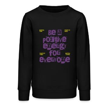 L’énergie positive – la motivation pour tous - Sweat ado bio Stanley/Stella - noir - Devant - AI Model Teenager Male light (155cm)