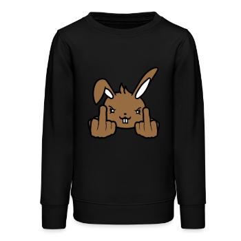 Lapin Majeur Montrer Méchant Coquin Insultant - Sweat ado bio Stanley/Stella - noir - Devant - AI Model Teenager Male light (155cm)