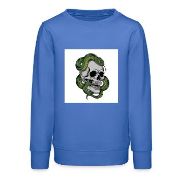 Schädel & Schlange – Symbol des Todes - Teenager Organic Sweatshirt Mini Changer von Stanley/Stella - carolina Blue - Vorne - AI Model Teenager Male dark (155cm)