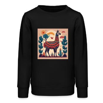 Lama und Südamerika - Sehnsucht, Kultur und reisen - Teenager Organic Sweatshirt Mini Changer von Stanley/Stella - Schwarz - Vorne - AI Model Teenager Male light (155cm)