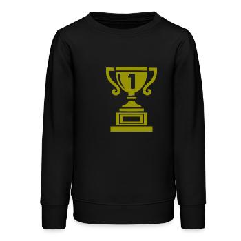 pokal 1 - Teenager Organic Sweatshirt Mini Changer von Stanley/Stella - Schwarz - Vorne - AI Model Teenager Male light (155cm)