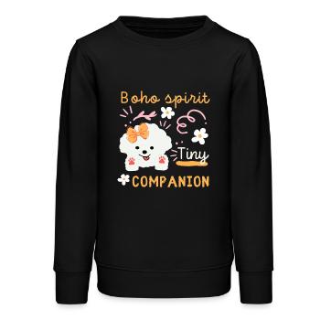 Winziger maltesischer Begleiter Retro-Design - Teenager Organic Sweatshirt Mini Changer von Stanley/Stella - Schwarz - Vorne - AI Model Teenager Male light (155cm)