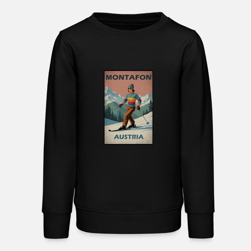 Montafon Skiing Alps - Teens Organic Sweatshirt by Stanley/Stella - black