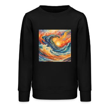 Flammende Flut - Teenager Organic Sweatshirt Mini Changer von Stanley/Stella - Schwarz - Vorne - AI Model Teenager Male light (155cm)