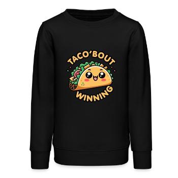 Kawaii Chibi Taco 'bout Winning Funny Food Wortspiel - Teenager Organic Sweatshirt Mini Changer von Stanley/Stella - Schwarz - Vorne - AI Model Teenager Male light (155cm)