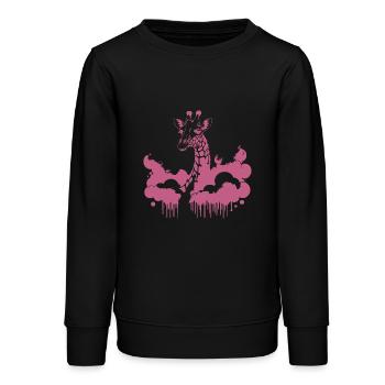 Cool Giraffe – Street Art Animal Motif - Sweat ado bio Stanley/Stella - noir - Devant - AI Model Teenager Male light (155cm)