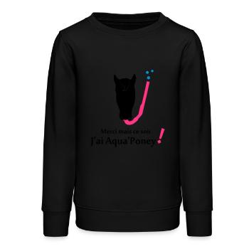 Aqua poney 3 - Sweat ado bio Stanley/Stella - noir - Devant - AI Model Teenager Male light (155cm)