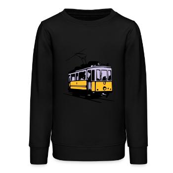 Strassenbahn / Tram - Teenager Organic Sweatshirt Mini Changer von Stanley/Stella - Schwarz - Vorne - AI Model Teenager Male light (155cm)
