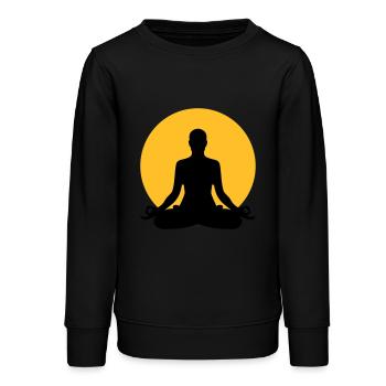 Meditation - Sweat ado bio Stanley/Stella - noir - Devant - AI Model Teenager Male light (155cm)