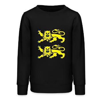 leopards normand logo drapeau 2701 - Sweat ado bio Stanley/Stella - noir - Devant - AI Model Teenager Male light (155cm)